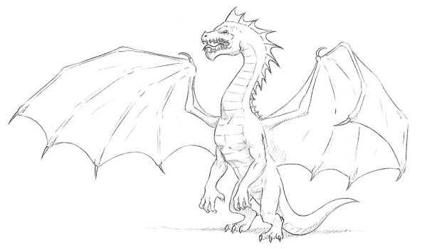 Рисунки драконов легкие