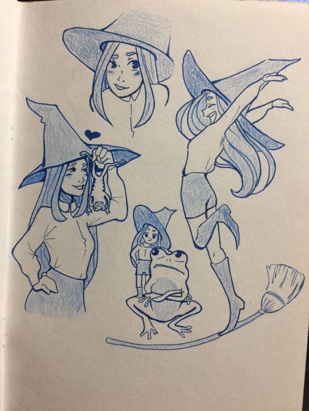 Легкие рисунки для скетчбука ведьмочки