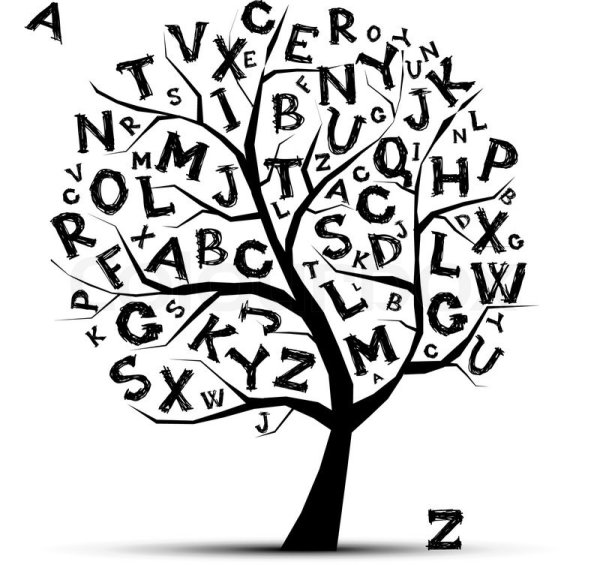 Дерево с буквами