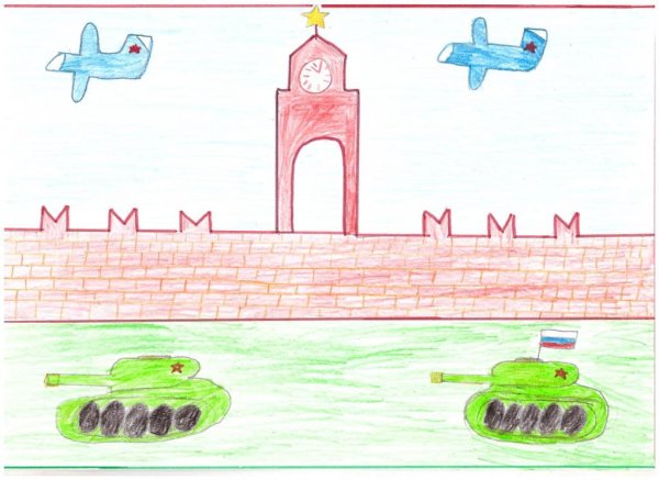 Рисование парад на красной площади