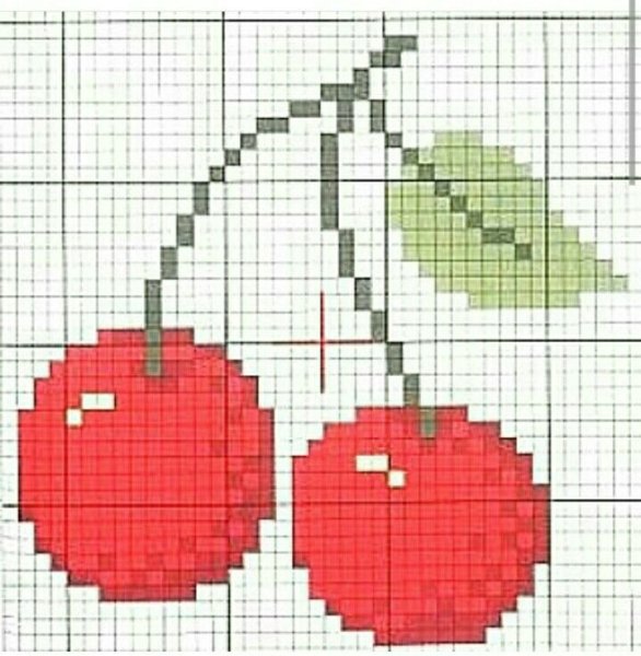 Вышивка крестом вишня