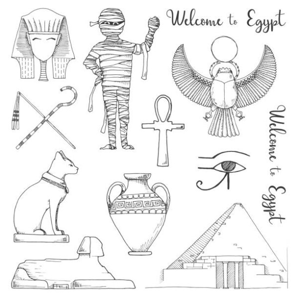 Украшения древнего Египта раскраска жука скарабея