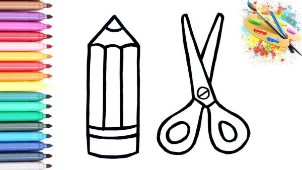 Раскраска с карандашами