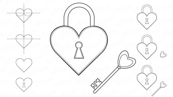 Сердечко для срисовки легко