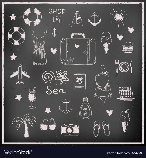 Простые рисунки мелом