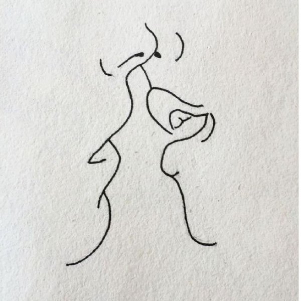 Поцелуй одной линией