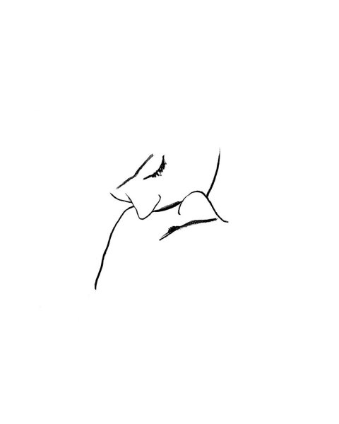 Девушка одной линией