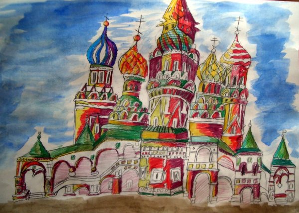 Контур храма храм Василия Блаженного