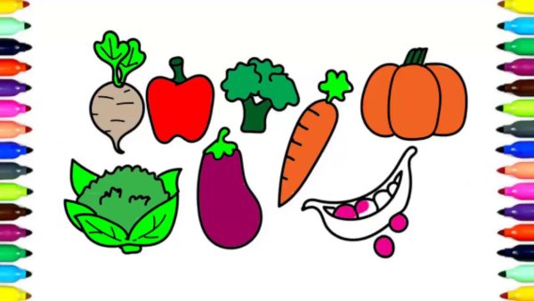 Рисунки для срисовки фрукты