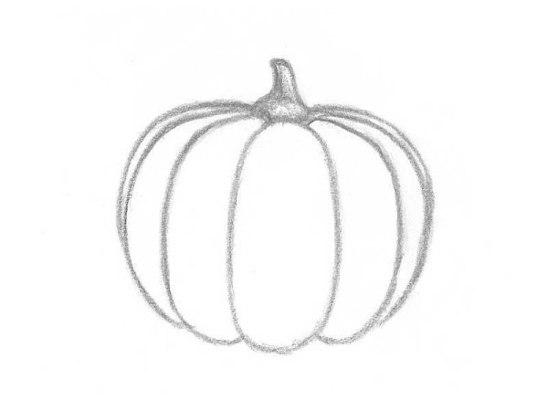 Поэтапное рисование тыквы