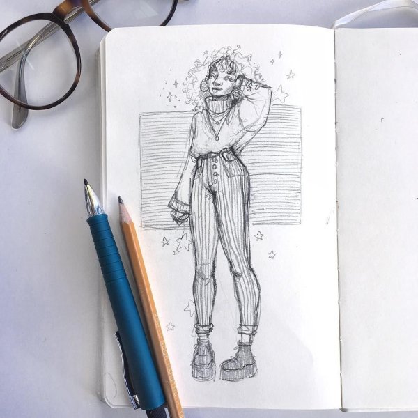 Стили рисования людей в скетчбуке