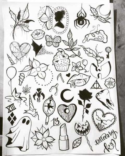 Мини рисунки для срисовки