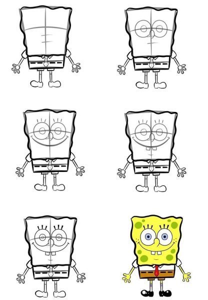 Спанч Боб рисунок поэтапно