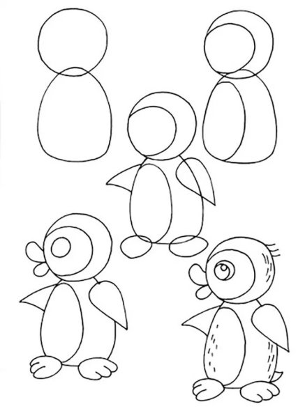 Последовательное рисование для детей