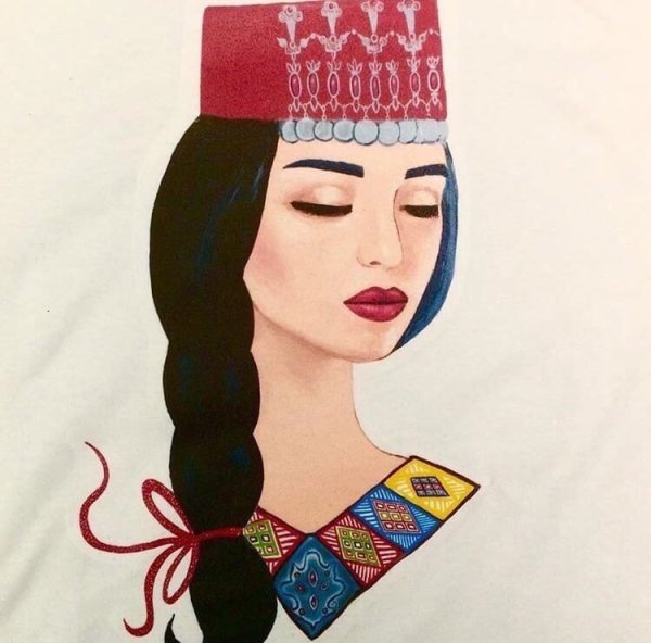 Армянская девушка рисунок