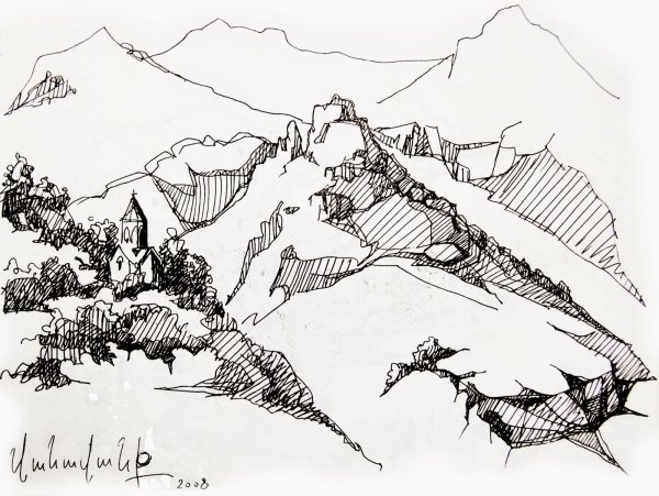 Армения рисунок карандашом