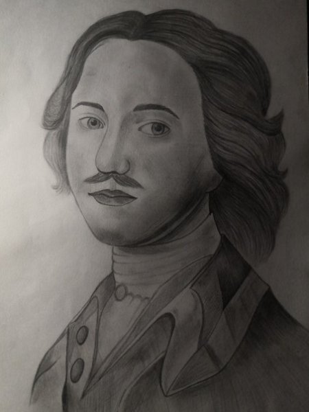 Карандашный портрет Петра 1