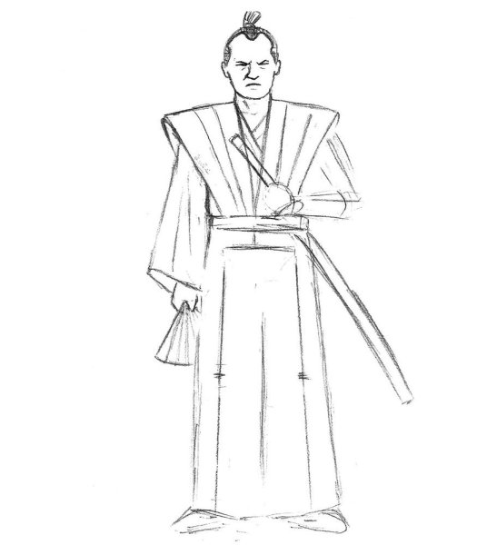 Самурай для срисовки