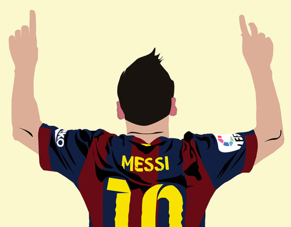 Рисунок Месси сзади