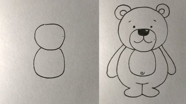Медвежонок рисунок карандашом