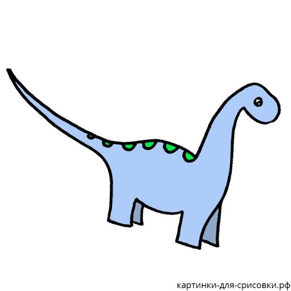 Милый Динозаврик для срисовки