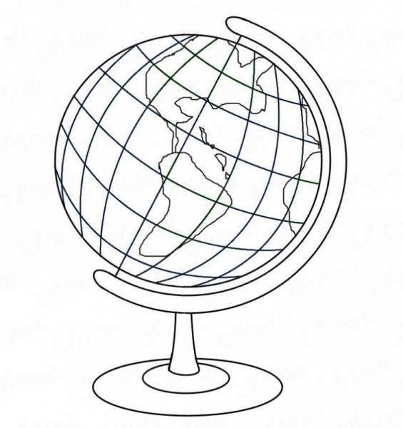 Глобус рисунок