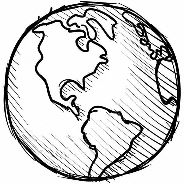 Земной шар рисунок карандашом