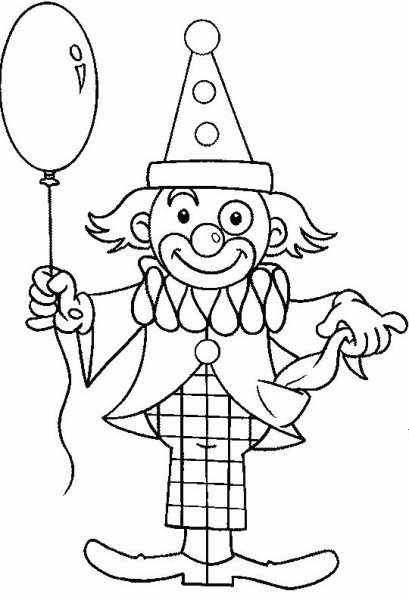 Клоун раскраска