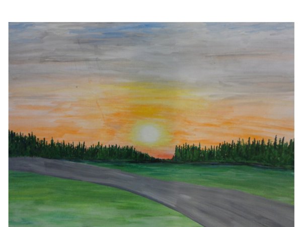 Рассвет рисунок карандашом