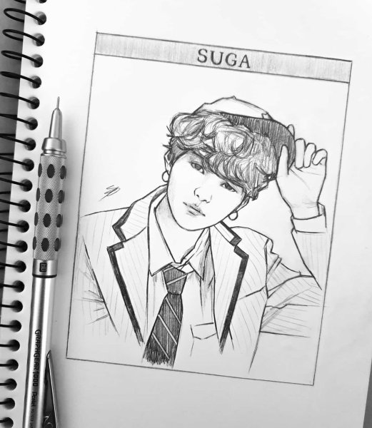 Никки скетч БТС Юнги