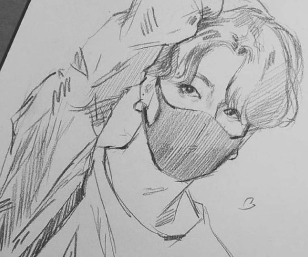 Скетч арт БТС Чонгук