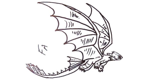 Рисунок дракона для срисовки легкие