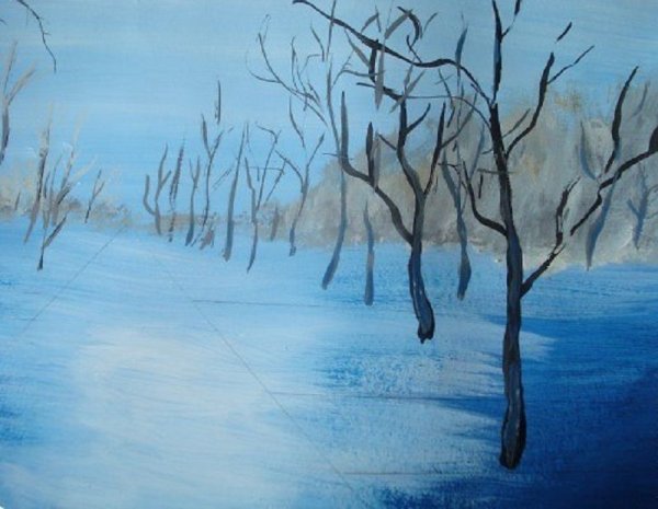 Пейзаж в холодных тонах для начинающих
