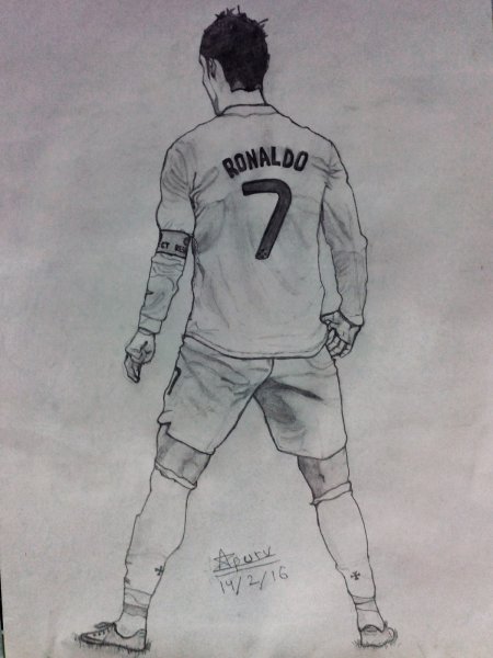 Криштиану Роналду рисунок в полный рост