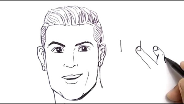 Футболист рисунок Роналду