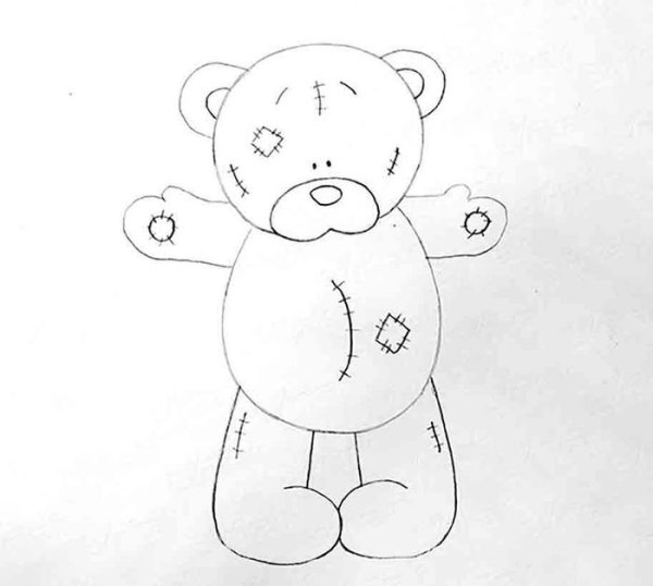 Мишка для рисования детям