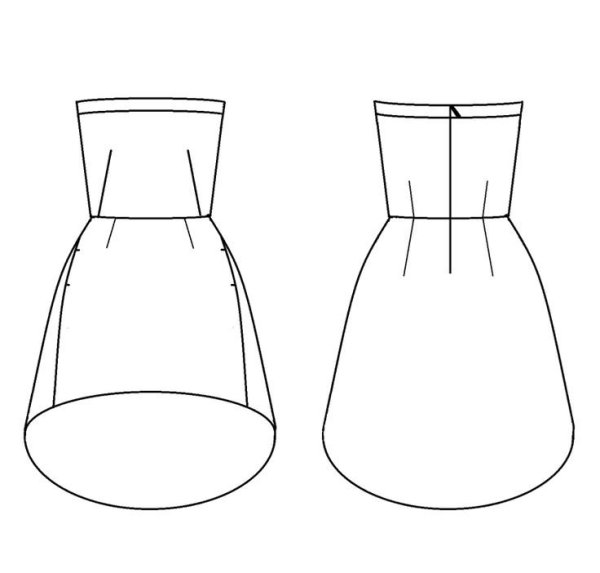 Поэтапное рисование платья