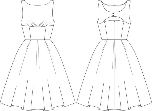 Эскиз коктейльного платья