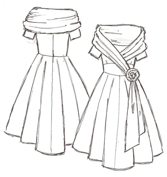 Фасоны платьев для срисовки