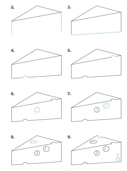 Нарисовать кусок сыра