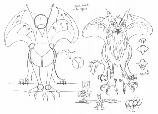 Мифические существа карандашом