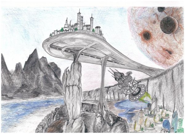 Фантастический пейзаж для детей легко