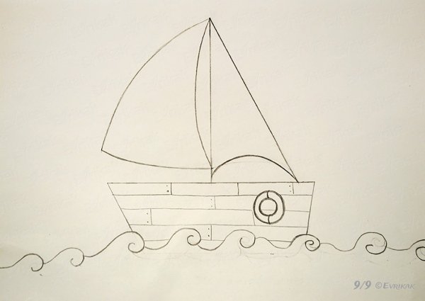 Рисование кораблик