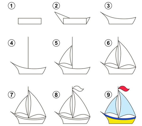Аппликация парусник