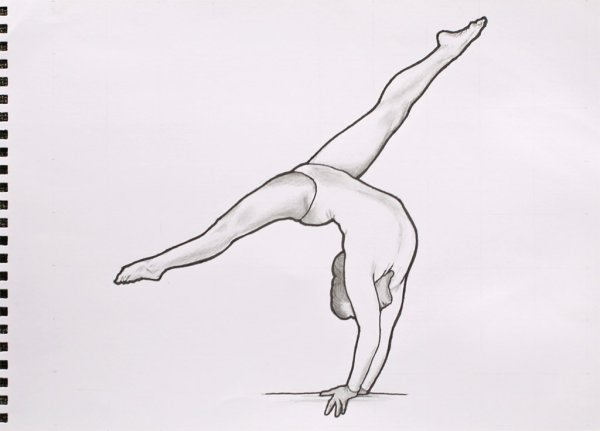 Гимнастка рисунок карандашом