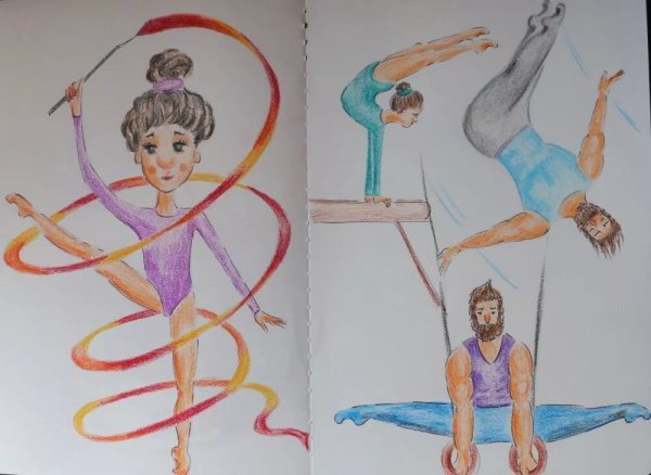 Шпагат рисунок карандашом