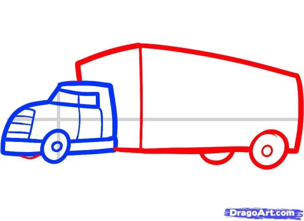 Грузовик карандашом для детей