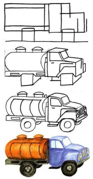 Рисование грузовой транспорт