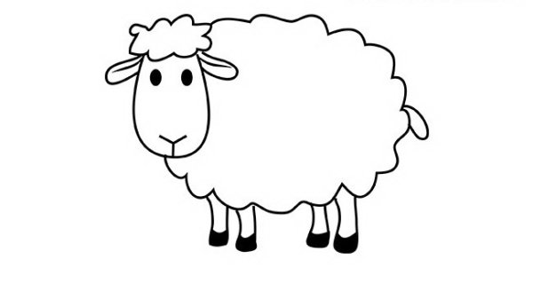 Овечка рисунок карандашом