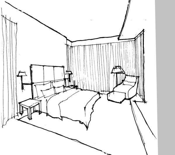 Набросок интерьера комнаты